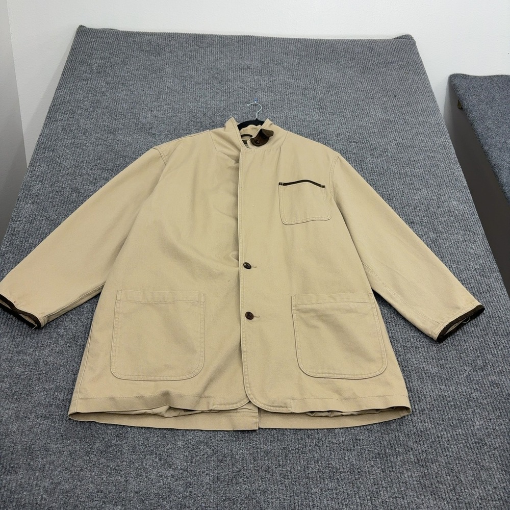 Orvis Jacket Men 50L Tan Cotton Zambezi Twill Elbow Patches Safari Outdoor Style